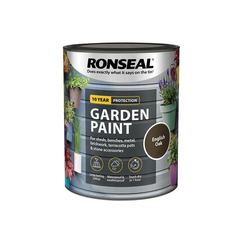 Ronseal Garden Paint English Oak 750ml Ronseal - Dynamic Drive