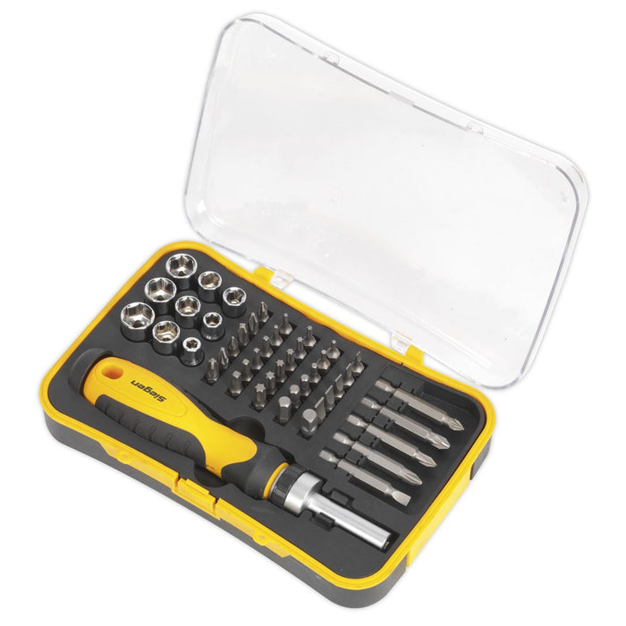 Seigen by Sealey Socket & Bit Set 45pc Ratchet Screwdriver S0979 Seigen by Sealey  - Dynamic Drive