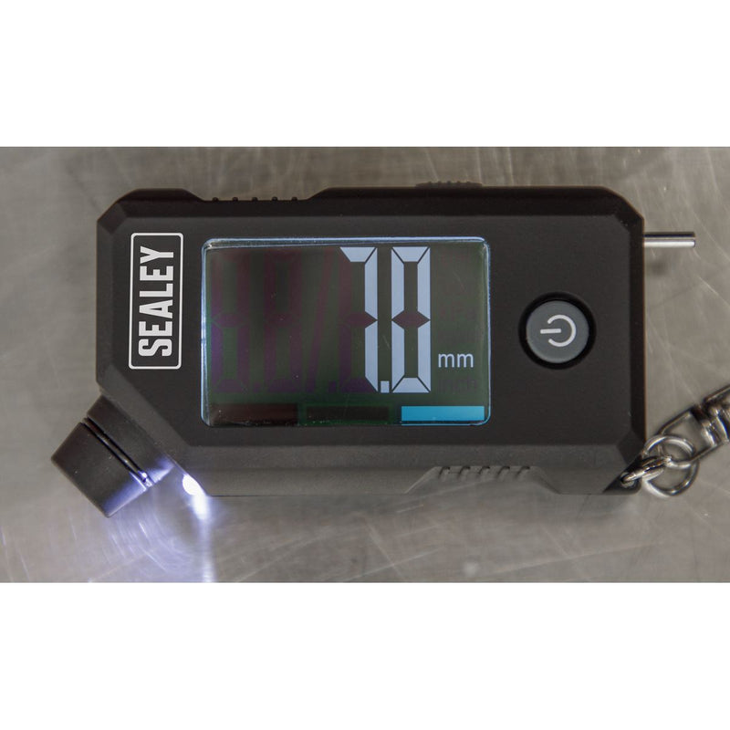 Sealey Digital Tyre Pressure & Tread Depth Gauge with LED TSTPG12 Sealey - Dynamic Drive
