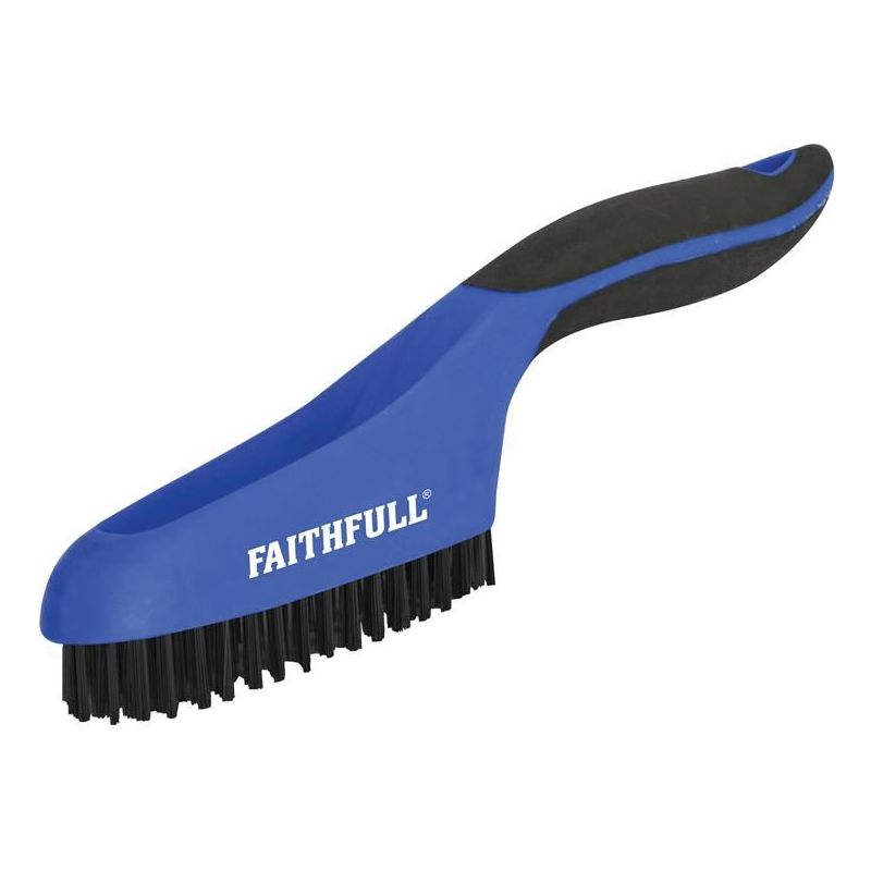 Faithfull Scratch Brush Soft Grip 4 x 16 Row Plastic Faithfull - Dynamic Drive