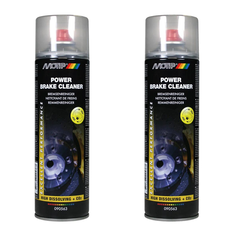 2  x 500 ML MOTIP POWER BRAKE CLEANER AEROSOL SPRAY German Large Can Motip  - Dynamic Drive
