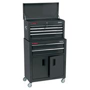 Draper Combined Roller Cabinet and Tool Chest, 6 Drawer, 24", Black 19572 Draper - Dynamic Drive