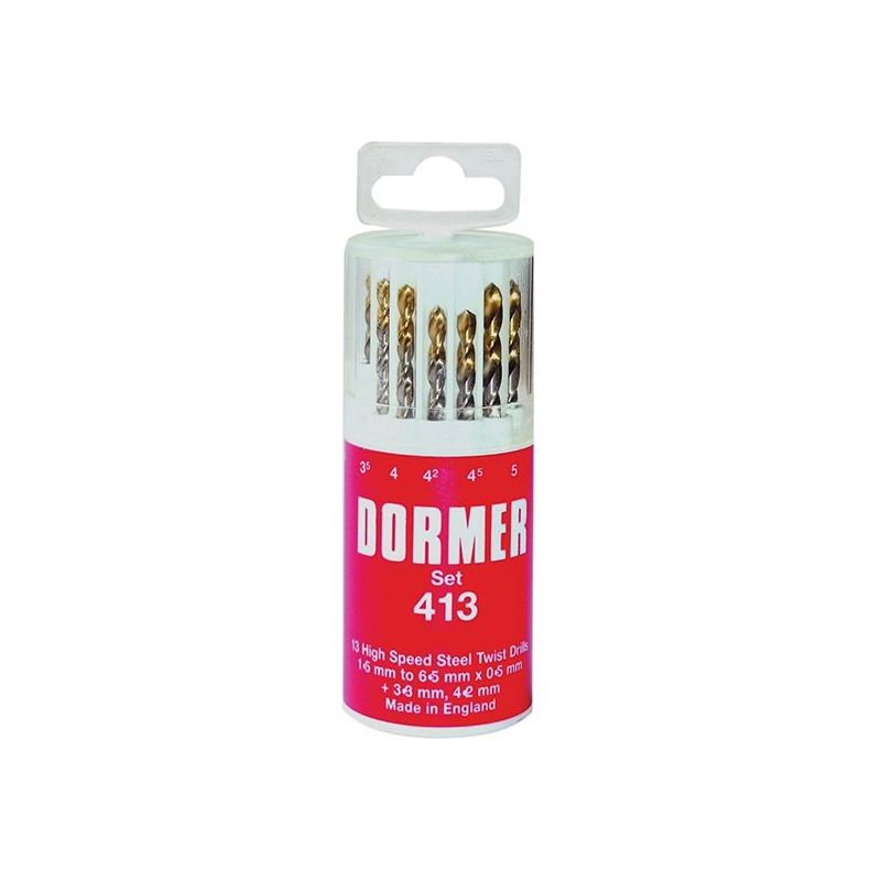 Dormer A094 No.419 HSS TiN Coated Drill Set of 19 1.00mm-10.00mm x 0.5mm Dormer - Dynamic Drive