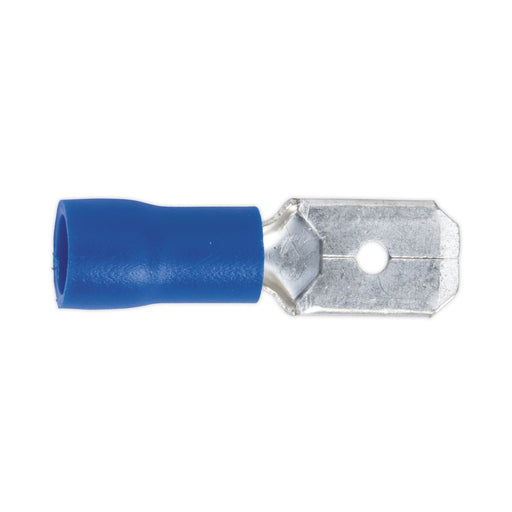 Sealey Push-On Terminal 6.3mm Male Blue Pack of 100 BT21 Sealey - Dynamic Drive