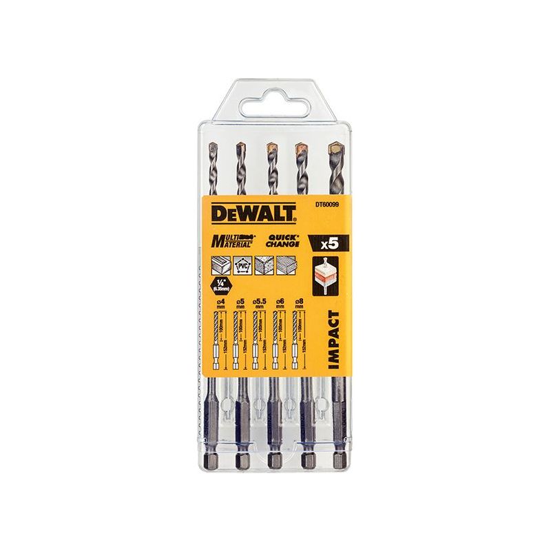 Dewalt Power Tools DT60099 Extreme Impact Masonry Drill Bit Set 5 Piece DeWALT Power Tools - Dynamic Drive
