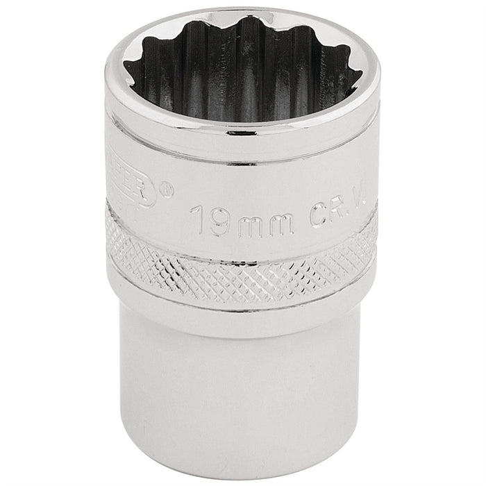 Draper HI-TORQ 12 Point Socket, 1/2" Sq. Dr., 19mm 33231 Draper - Dynamic Drive