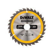 Dewalt Power Tools Portable Construction Circular Saw Blade 184 x 30mm x 30T DeWALT Power Tools - Dynamic Drive