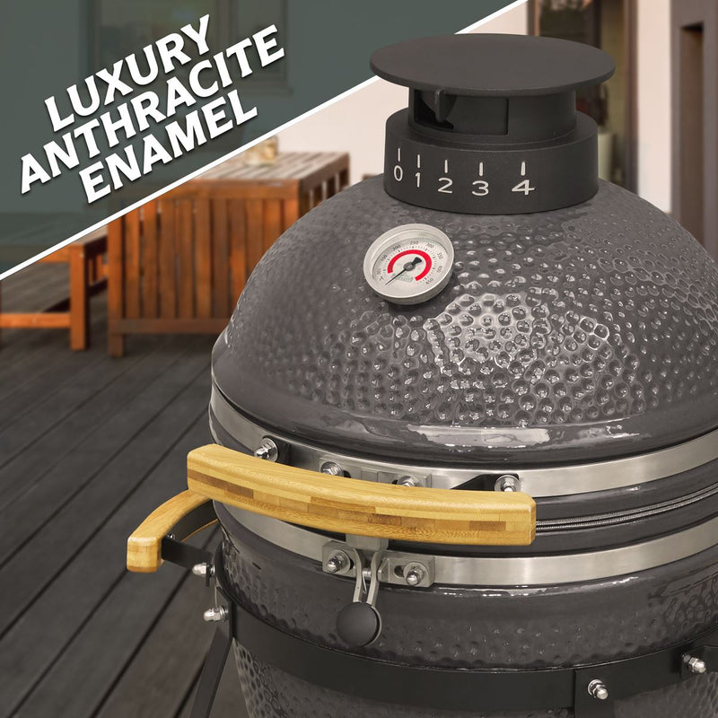 Dellonda Deluxe 16"(40cm) Ceramic Kamado Style BBQ DG158 Dellonda - Dynamic Drive