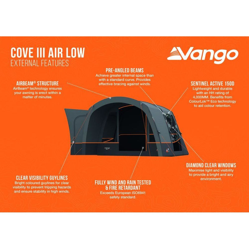 Vango Cove III Air Low Drive Away Awning Low Cloud Grey Vango - Dynamic Drive