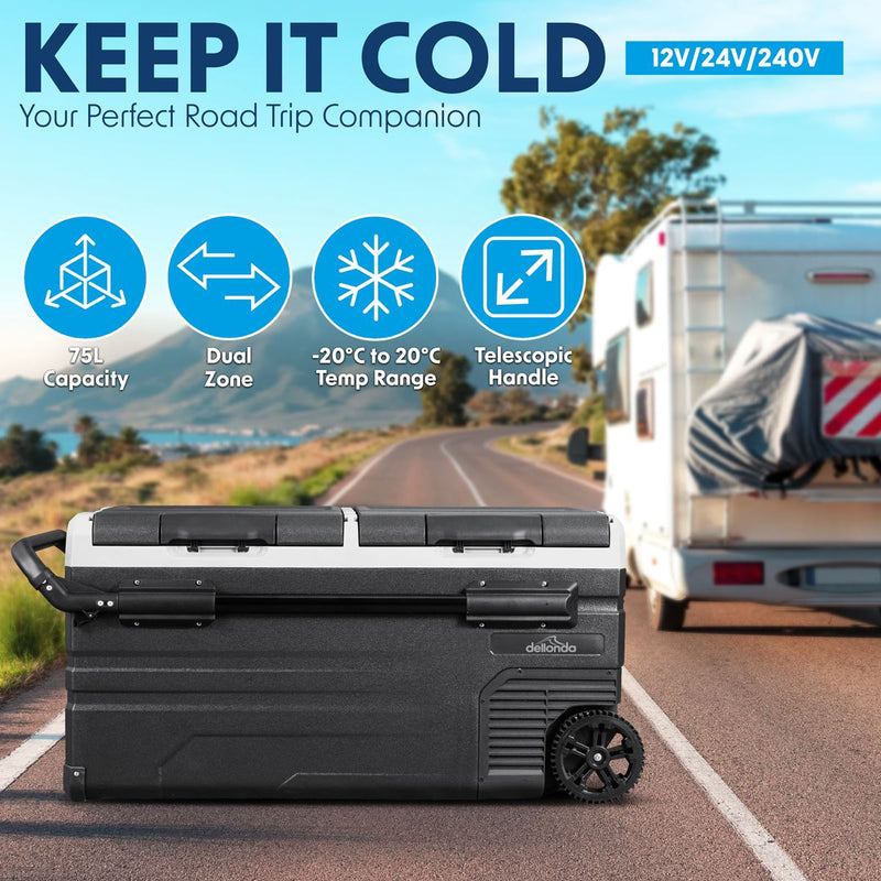 Dellonda Portable Fridge Freezer/Cool Box with LED Display 95L DL128 Dellonda - Dynamic Drive