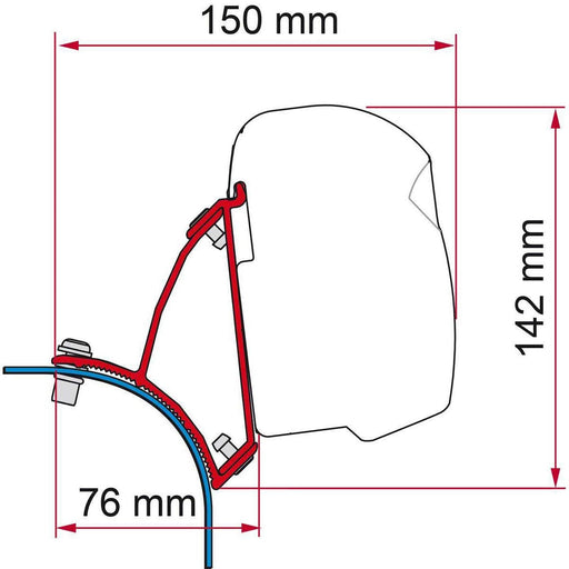 Fiamma F43 Bracket for VW T5/T6 Transporter Lift Roof LHD - Deep Black Fiamma - Dynamic Drive