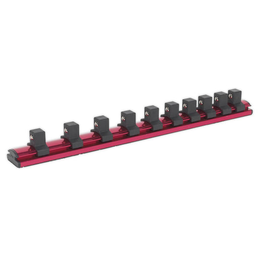 Sealey Socket Retaining Rail Magnetic 1/2"Sq Drive 10 Clips AK27084 Sealey - Dynamic Drive