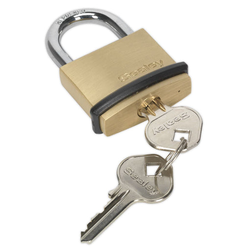 Sealey Brass Body Padlock 40mm Sealey - Dynamic Drive