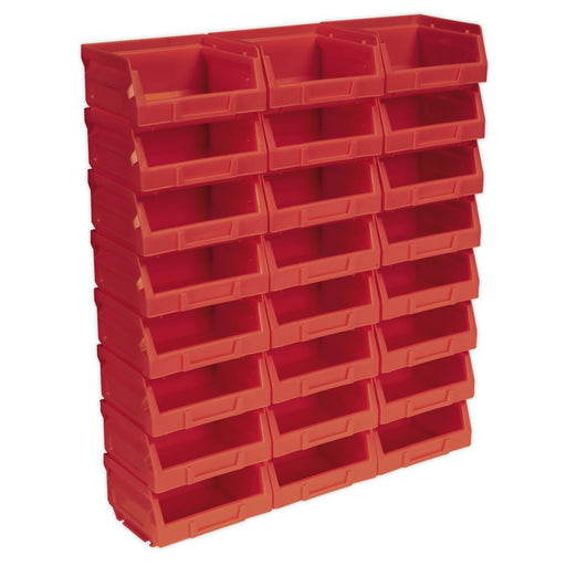Sealey Plastic Storage Bin 105 x 85 x 55mm Red Pack of 24 TPS124R Sealey - Dynamic Drive