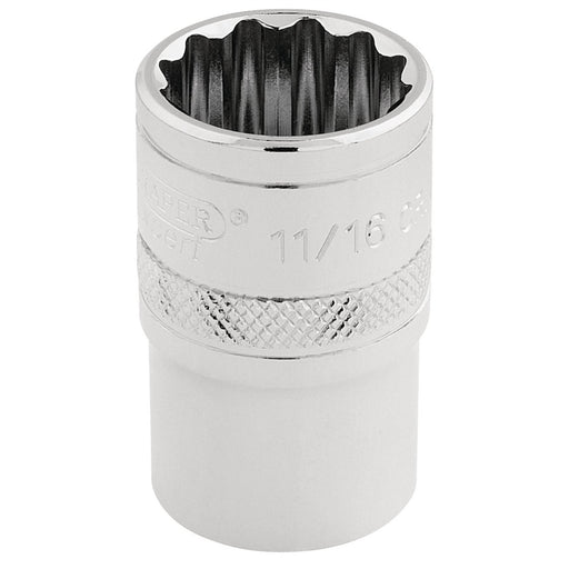 Draper HI-TORQ 12 Point Socket, 1/2" Sq. Dr., 11/16" 33644 Draper - Dynamic Drive