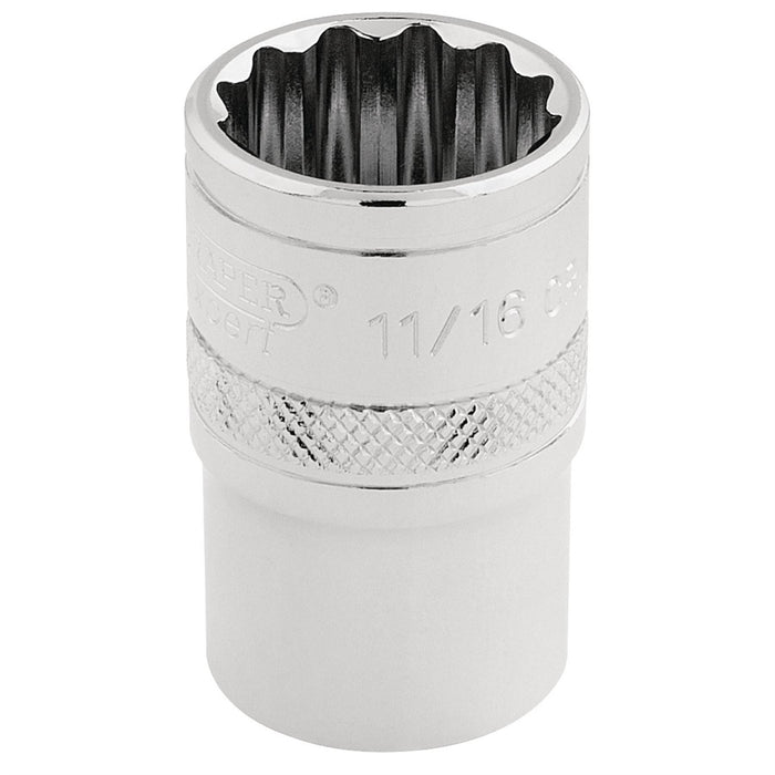 Draper HI-TORQ 12 Point Socket, 1/2" Sq. Dr., 11/16" 33644 Draper - Dynamic Drive
