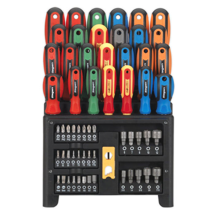 Sealey S01152 Siegen Tools Screwdriver Bit Nut Driver Set 61pce Storage Rack Sealey  - Dynamic Drive