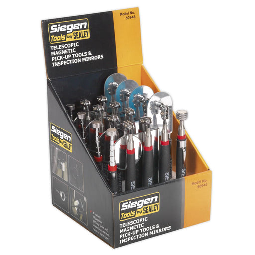 Seigen by Sealey Tele Magnetic Pick-Up Tools & Inspection Mirrors Box of 20 Seigen by Sealey  - Dynamic Drive