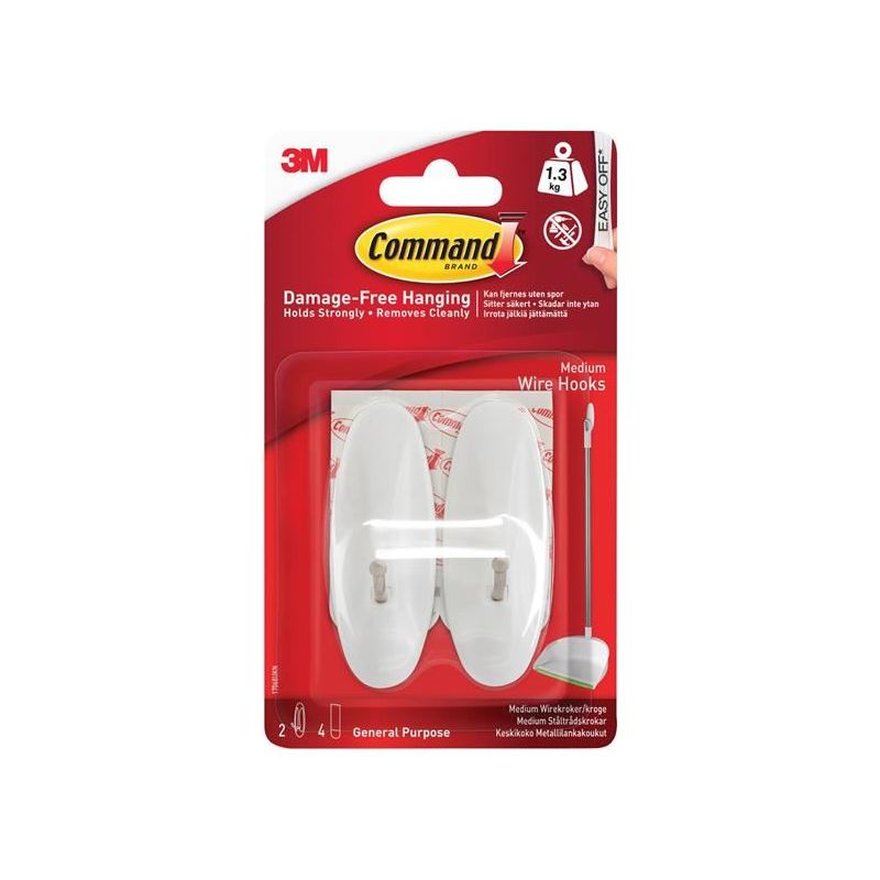 Command™ Medium Wire Hooks (Pack 2) Command™ - Dynamic Drive