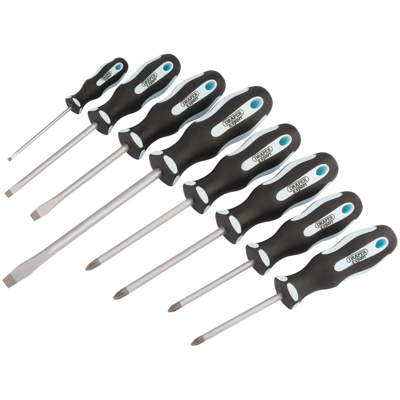 Draper Heavy Duty Soft Grip Screwdriver Set (8 Piece) 63589 Draper - Dynamic Drive