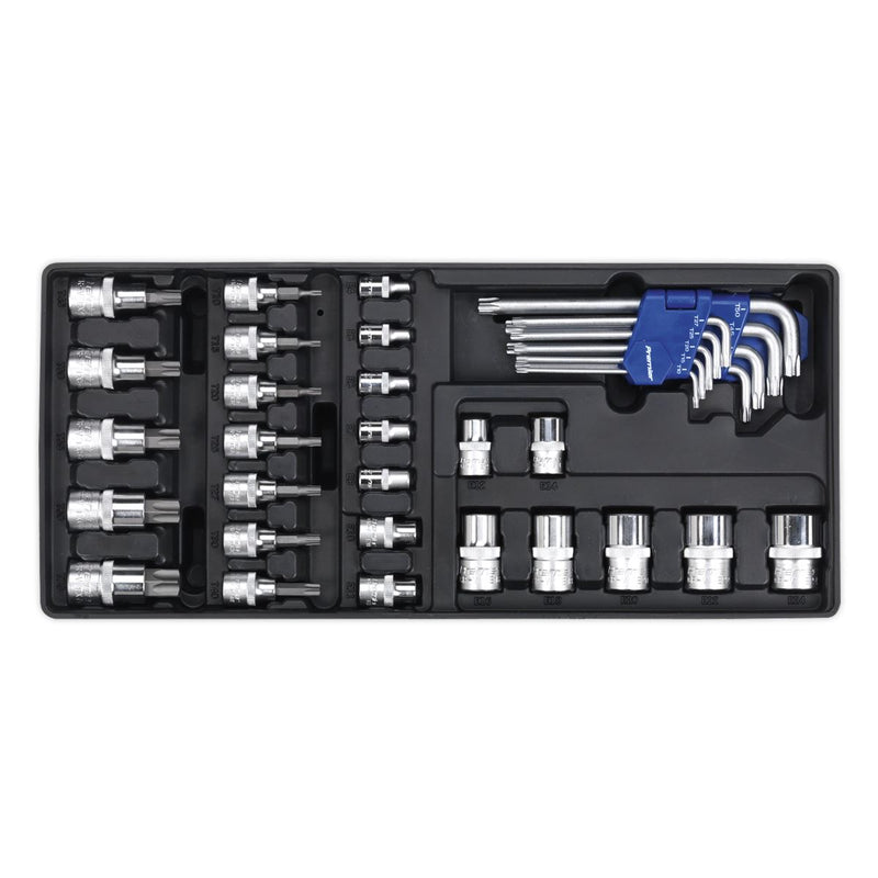 Sealey Tool Tray with TRX-Star* Key Socket Bit & Socket Set 35pc TBT08 Sealey - Dynamic Drive