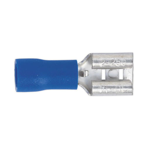 Sealey Push-On Terminal 6.3mm Female Blue Pack of 100 BT20 Sealey - Dynamic Drive