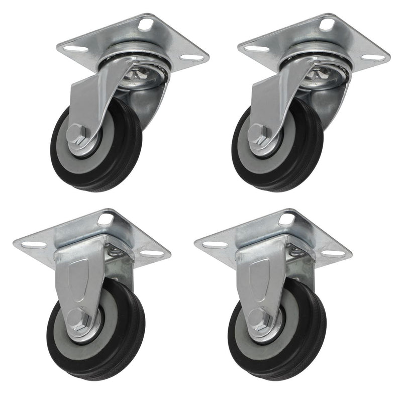 Sealey 50mm Castor Wheel Combo with Fixed & Swivel Plate 4pc SCWCOMBO1 Sealey - Dynamic Drive