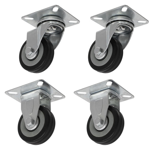 Sealey 50mm Castor Wheel Combo with Fixed & Swivel Plate 4pc SCWCOMBO1 Sealey - Dynamic Drive
