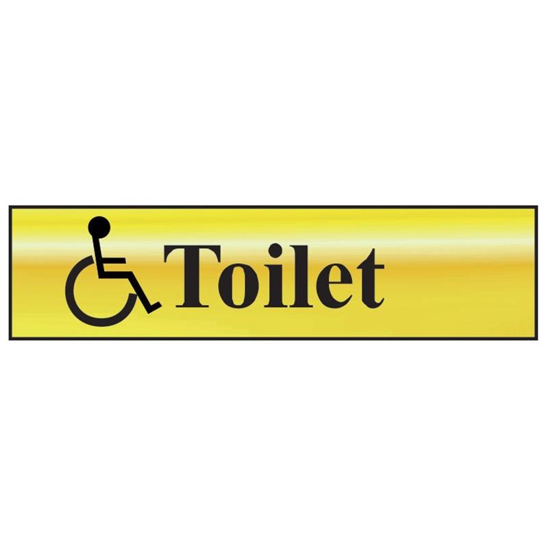Scan Disabled Toilet - Polished Brass Effect 200 x 50mm Scan - Dynamic Drive