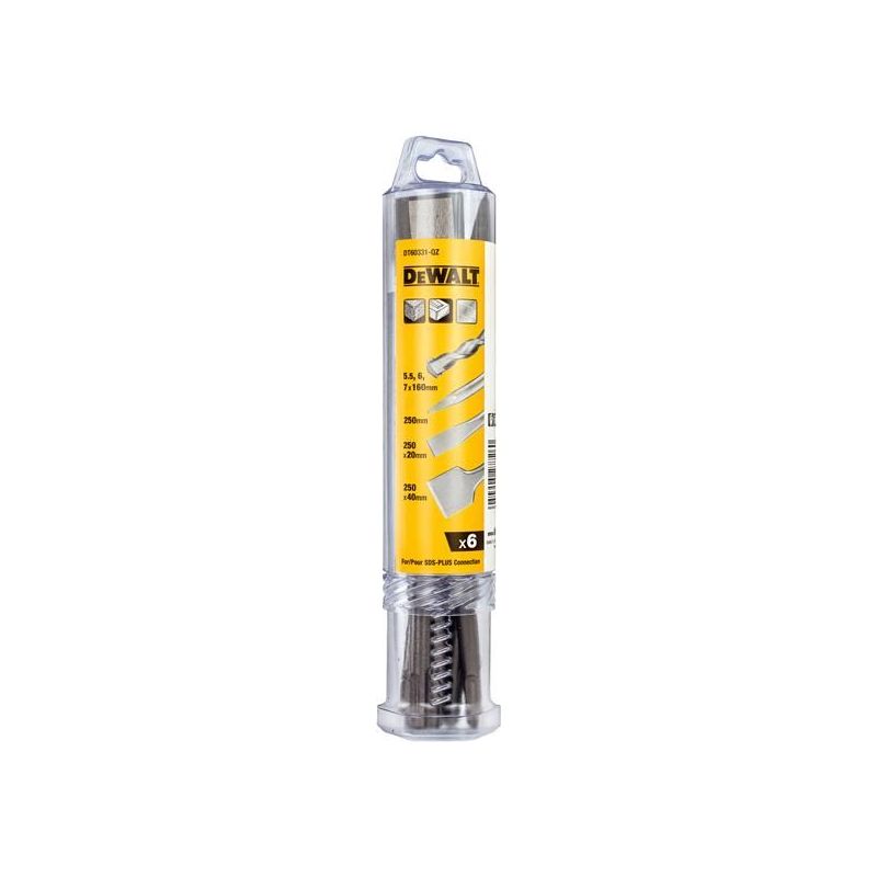 Dewalt Power Tools DT60331 SDS Plus Drill and Chisel Bit Set, 6 Piece DeWALT Power Tools - Dynamic Drive