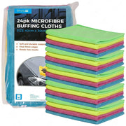 24 x Large Microfibre Cloths Car Cleaning Valeting Waxing Detailing Polishing Simply  - Dynamic Drive