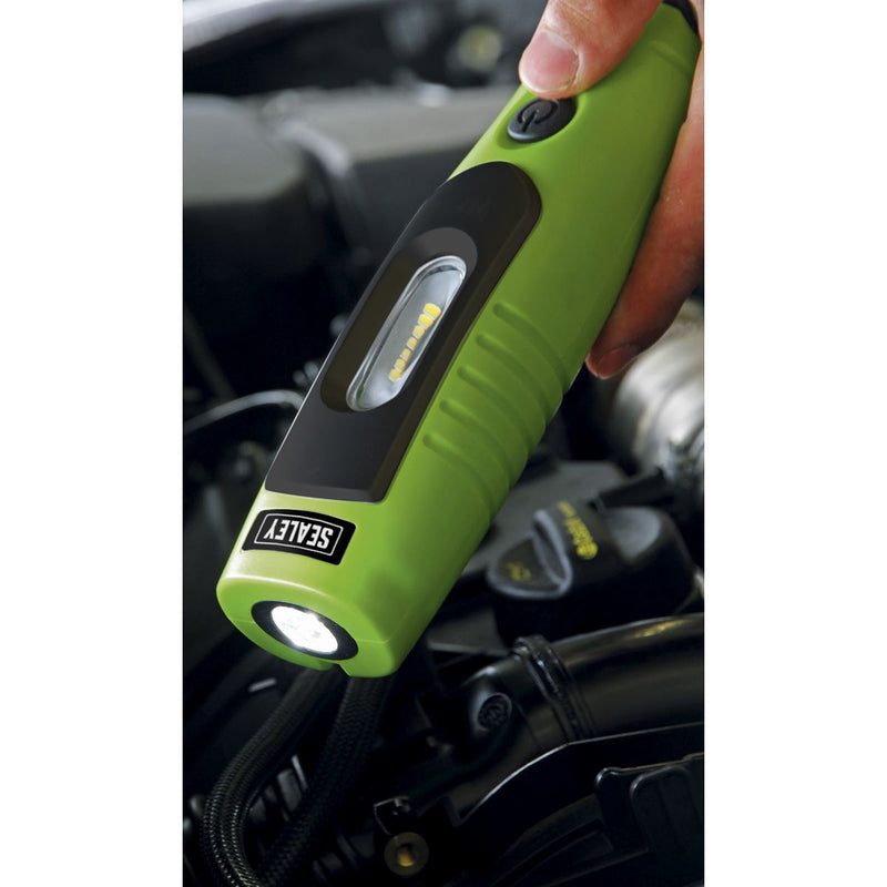 Sealey Green Rechargeable 360° Inspection Lamp 7 SMD+3W LED Lithium-ion Sealey  - Dynamic Drive