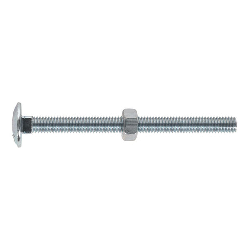 Sealey Coach Bolt & Nut M6 x 75mm Zinc DIN 603 Pack of 100 CBN675 Sealey  - Dynamic Drive