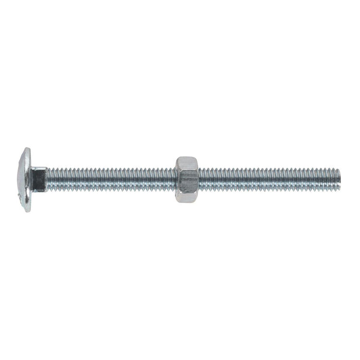 Sealey Coach Bolt & Nut M6 x 75mm Zinc DIN 603 Pack of 100 CBN675 Sealey  - Dynamic Drive