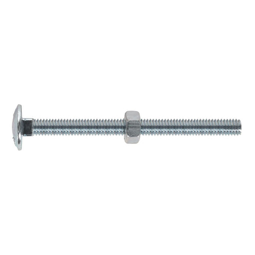 Sealey Coach Bolt & Nut DIN 603 M6 x 75mm Zinc Pack of 100 CBN675 Sealey - Dynamic Drive