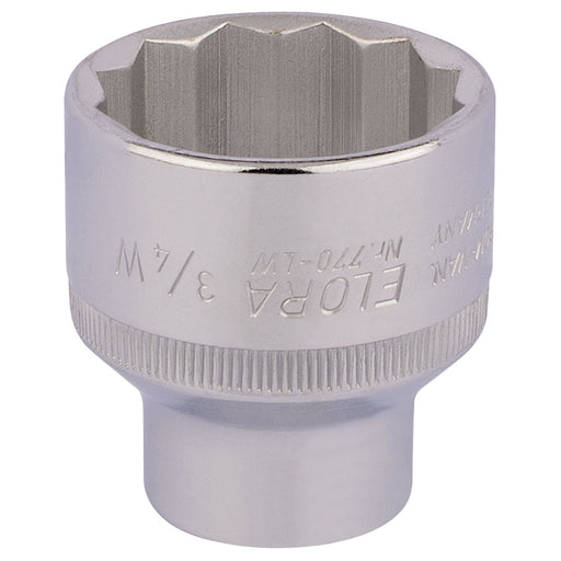 Draper Elora Whitworth Bi-Hexagon Socket, 1/2" Sq. Dr., 3/4" 24898 Draper - Dynamic Drive