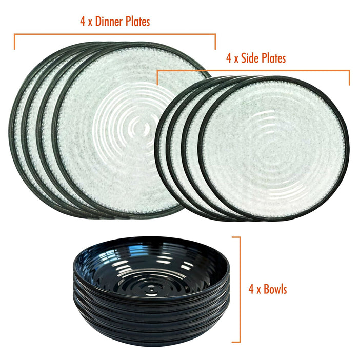 MDS1203 Liberty Sicily 12 Piece Melamine Dinner Set LL1378 Liberty Leisure UK - Dynamic Drive