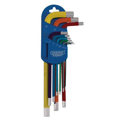 Draper Expert Metric Long Arm Hex Key Set, Colour Coded (9 Piece) 04905 Draper - Dynamic Drive