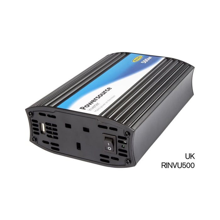 Ring RINVU500 Powersource 500W Inverter with Three Pin Socket and USB Ring Automotive - Dynamic Drive