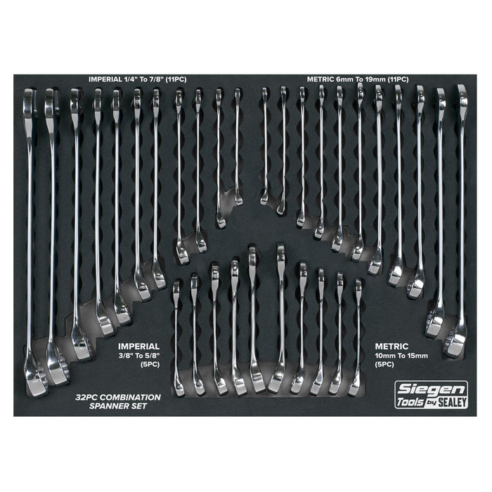 Siegen Siegen Metric/Imperial Combination Spanner Set 32pc S01239 Siegen - Dynamic Drive