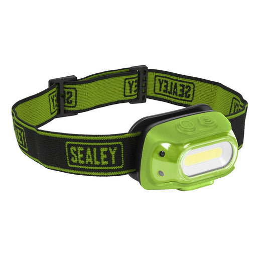 Sealey Rechargeable Head Torch with Auto-Sensor 8W COB LED - Green HT08RG Sealey  - Dynamic Drive