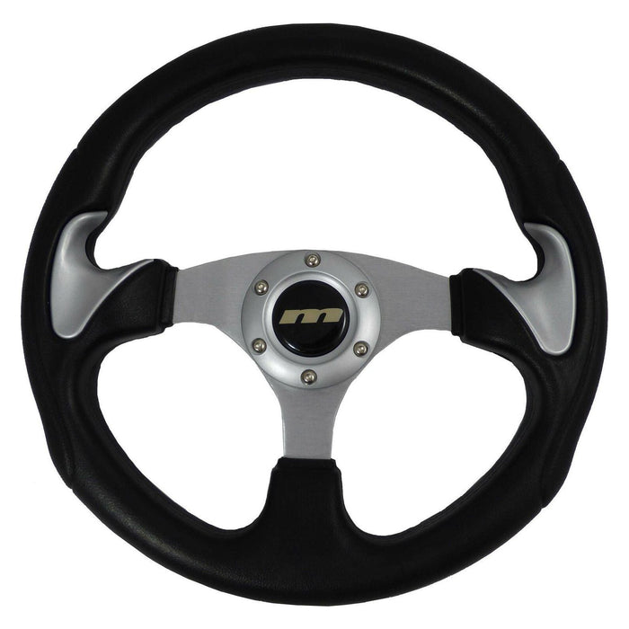 320mm Black /Silver Moulded Steering Wheel + Boss fits Peugeot 405 Mountney Classic  - Dynamic Drive