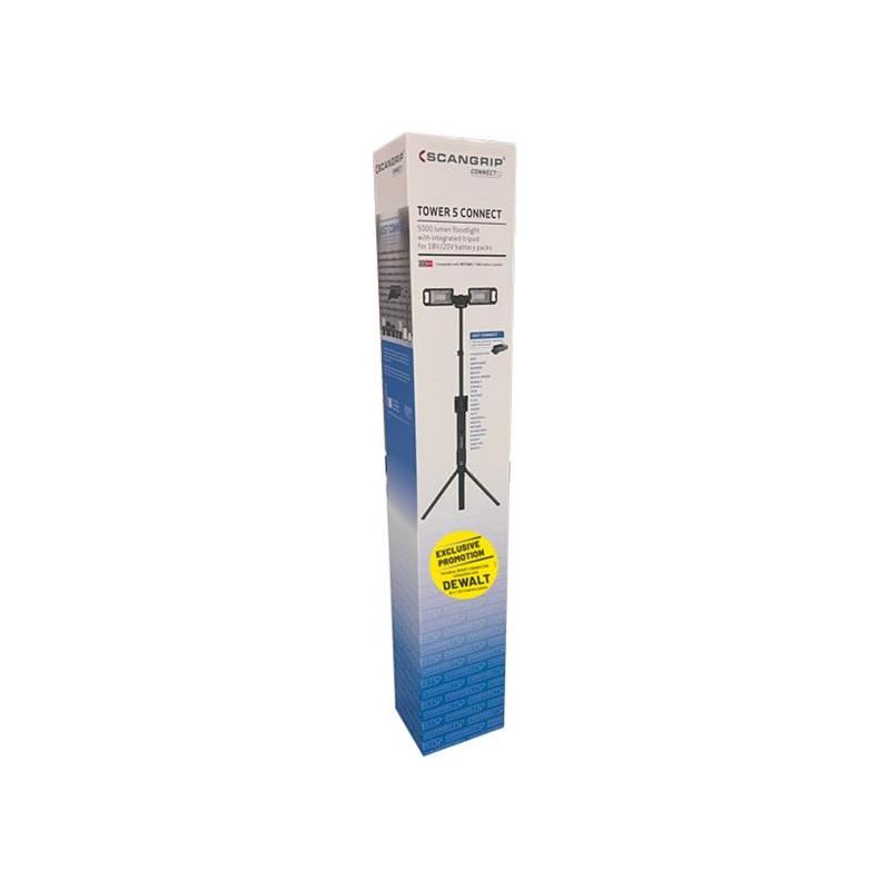 Scangrip® TOWER 5 CONNECT Floodlight with DEWALT CONNECT 18V Bare Unit SCANGRIP® - Dynamic Drive