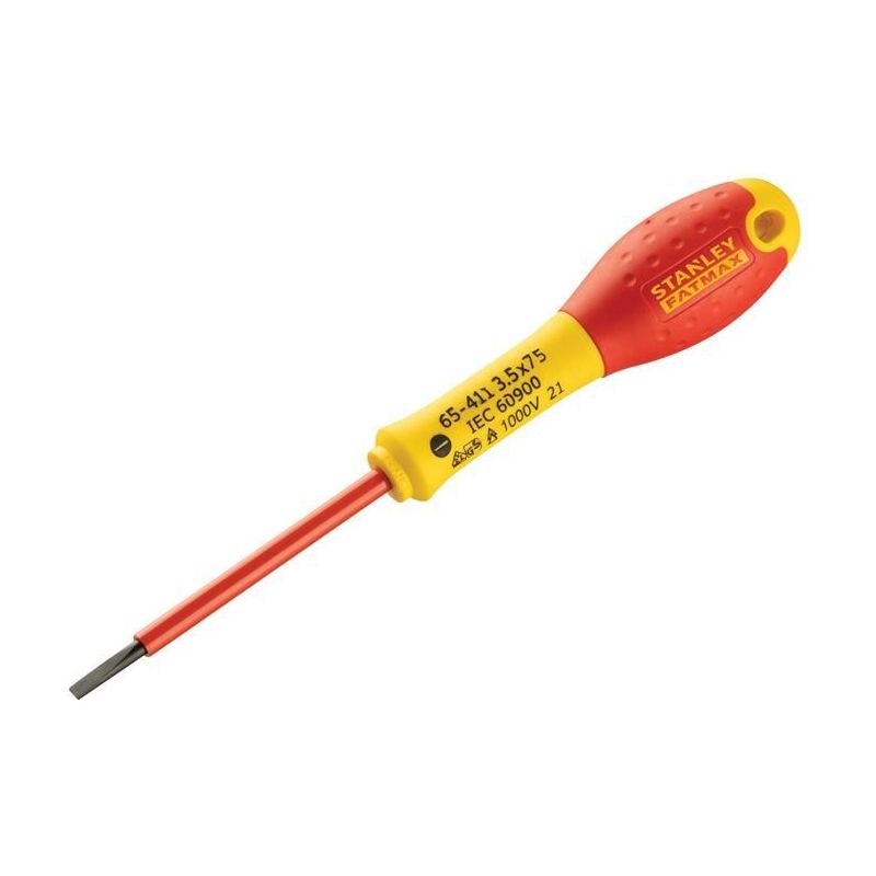 Stanley® Hand Tools FatMax® VDE Insulated Screwdriver Parallel Tip 3.5 x 75mm STANLEY® Hand Tools - Dynamic Drive
