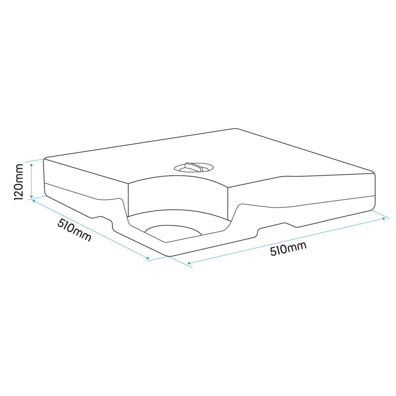 Dellonda Fillable Parasol Base, Water/Sand Fill 92L 4pc DG269 Dellonda - Dynamic Drive