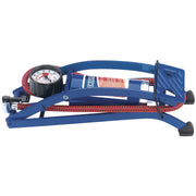 Draper Single Cylinder Foot Pump with Pressure Gauge 14172 Draper - Dynamic Drive