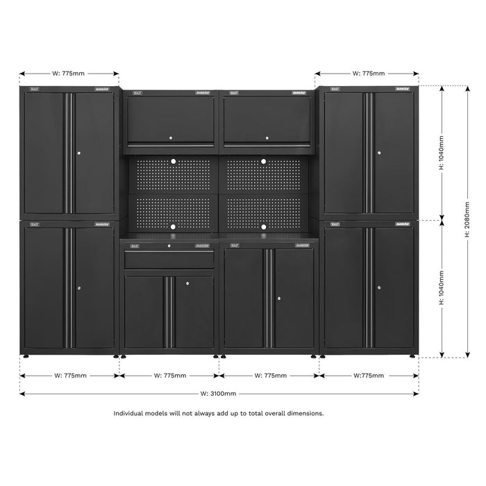 Sealey Rapid-Fit 3.1m Modular Garage Storage System APMS10HFP Sealey - Dynamic Drive