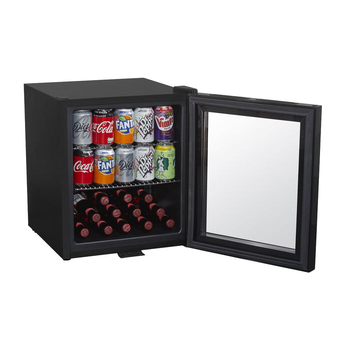 Baridi 50L Table Top Beer & Drinks Mini Fridge 3-10C Light Black & Glass Baridi  - Dynamic Drive