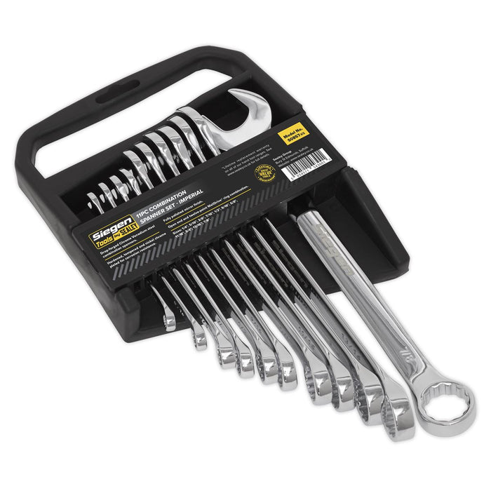 Sealey Combination Spanner Set 11pc Imperial S0857 Siegen by Sealey - Dynamic Drive