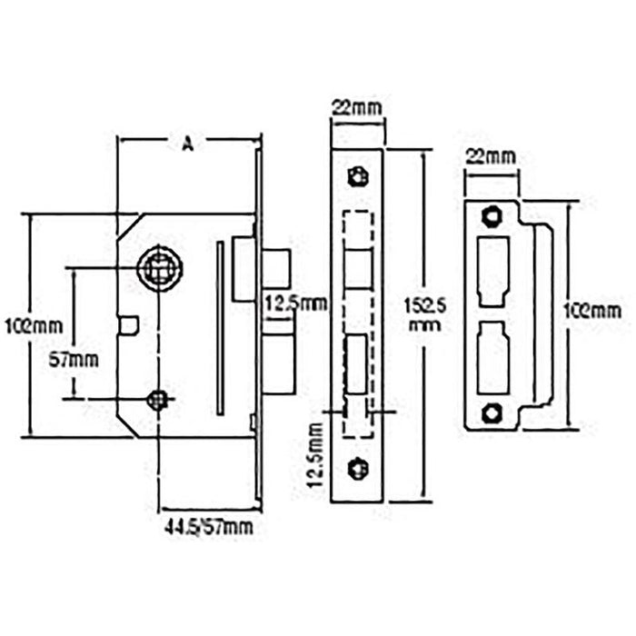 Yale Locks PM236 Bathroom 2 Lever Sashlock Polished Chrome 67mm 2.5in Yale Locks - Dynamic Drive